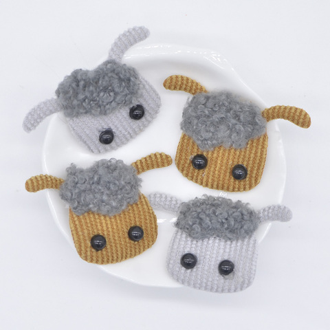Embellissement de mouton avec peluche 50*32mm | 10 pièces, chapeau, Patch tissu, couture, chaussettes, gants, décor, Applique L91 ► Photo 1/3