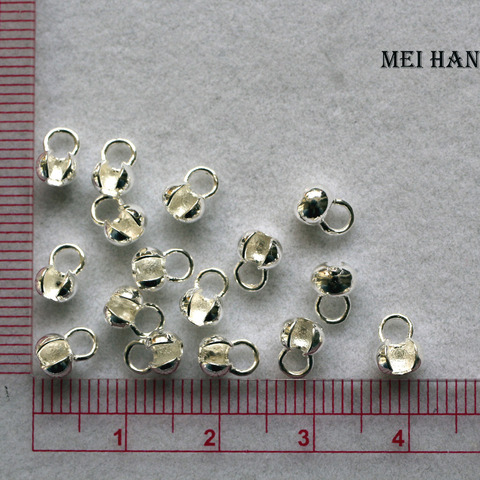 Meihan-ensemble de Bracelet en argent Sterling 925, perles d'ouverture terminaux, rondes, 4mm, bijoux à bricoler soi-même ► Photo 1/2