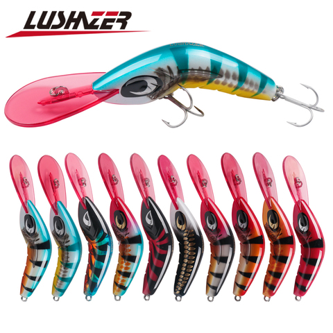 LUSHAZER – appât dur pour la pêche, leurre pour attraper des poissons, matériel pour pêcher des ménés et des crevettes, avec wobbler, crankbait, 80mm, 19g ► Photo 1/6