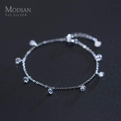 Modian – Bracelet à chaîne en argent Sterling 925 pour femme, bijoux brillants CZ, motif géométrique, à la mode ► Photo 1/3