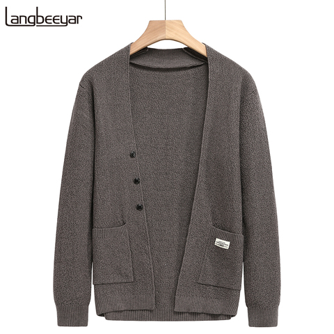 2022 haut de Gamme Designer Nouvelle Automne Hiver Marque Mode Tricot Hommes Bouton Cardigan Mignon Décontracté Hommes Manteaux Veste Vêtements ► Photo 1/6