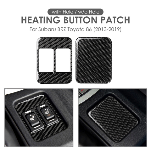 Autocollant de bouton chauffant de siège en Fiber de carbone 1 pièce, décoration de pièces de Modification de voiture pour Toyota 86 Subaru BRZ 2013 – 2022 ► Photo 1/6