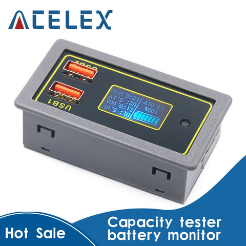 Voltmètre de batterie au lithium plomb-acide, ZK-BC 4.5-32v 12v 24v, ammètre, testeur de capacité 18650, moniteur de batterie, chargeur rapide USB QC3.0 ► Photo 1/6