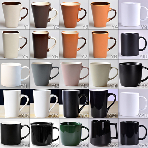 Couleur Pure nordique givré tasse en céramique tasse d'eau lettrage Simple créatif tasse à café tasse Logo personnalisé ► Photo 1/5