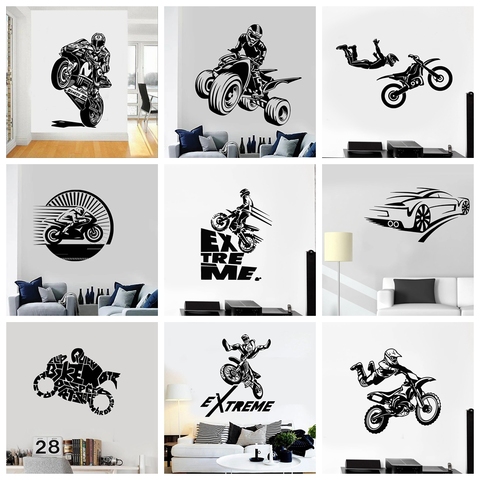 Autocollants muraux de motocycliste, décoration pour la maison, pour les chambres d'enfants, Art MURAL, mignon, livraison directe ► Photo 1/6