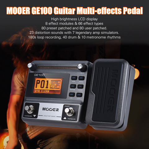 MOOER GE100 guitare multi-effet processeur pédale boucle enregistrement corde fonction de cours avec écran LCD accessoires de guitare PE100 ► Photo 1/6
