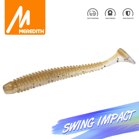 MEREDITH 55mm 20 pièces Swing Impact appât souple vers le ver vers les vers T queue Wobblers pêche leurre Silicone basse brochet pêche gabarits appât ► Photo 1/6