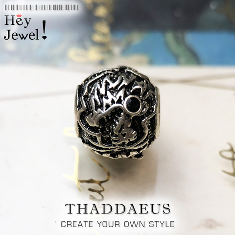 Perles tête de Dragon, Bracelet en argent et zircone, collier, breloques, accessoires de bijoux européens ► Photo 1/6