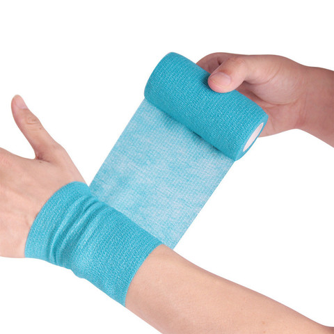 Bandage médical en gaze, 1 rouleau de 2.5/5/10cm x 4.5m, bandes élastiques respirantes auto-adhésives pour le sport, fixation des doigts, des poignets et des jambes ► Photo 1/6