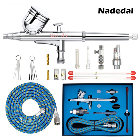 Nasedal-aérographe double action, pulvérisateur à Air double action 0.3mm, 7cc, outil pour bricolage pour modèle de gâteau, peinture, maquillage, tatouage, voiture, 0.2/0.5mm ► Photo 1/6