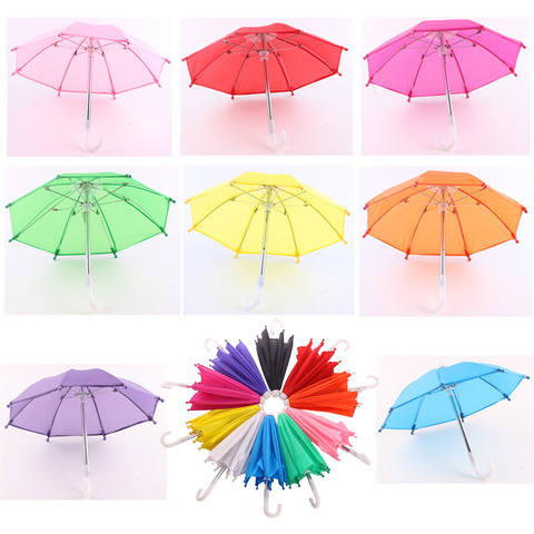 Parapluie à carreaux couleur unie/coloré, 15 Styles, pour poupée américaine de 18 pouces et bébé de 43CM, cadeau de noël russe pour fille ► Photo 1/6