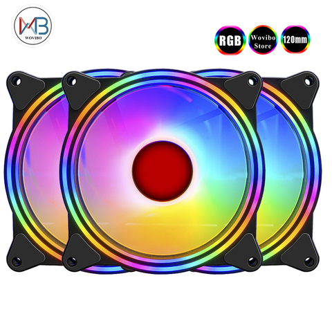 2022 plus récent 120mm PC boîtier ventilateur ordinateur ventilateur de refroidissement pour dissipateur de chaleur ventilateurs refroidisseur d-type 4PIN Interface silencieux ventilateur de refroidissement RGB LED ► Photo 1/6