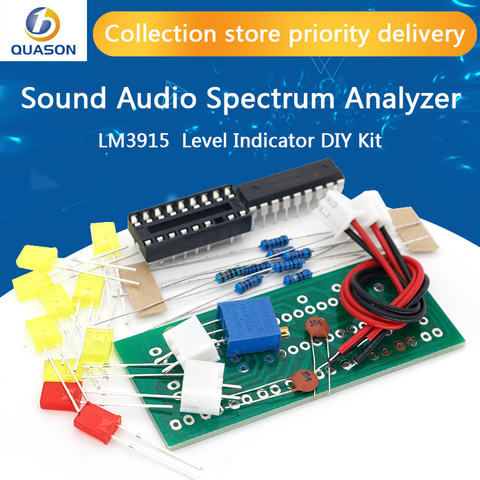 LM3915 DC 9V-12V 10 LED son analyseur de spectre Audio Kit d'indicateur de niveau bricolage electoronique ensemble de pratique de soudage laboratoire ► Photo 1/6