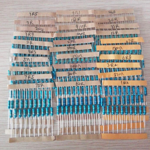 300 pièces 1 ~ 910 Ohm 1/2 w résistance 1% Film métallique Kit d'assortiment de résistance 30 sortes * 10 pièces = 300 pièces livraison gratuite ► Photo 1/3