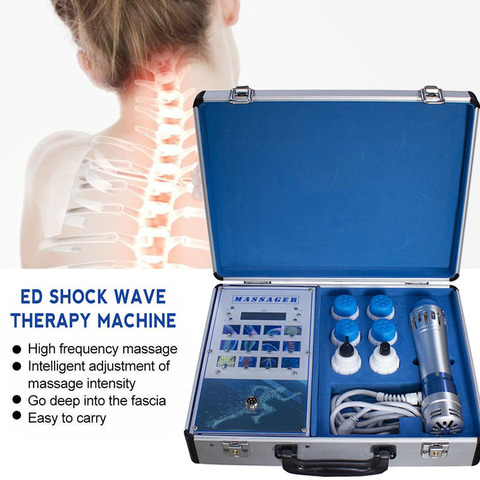 Machine portative de thérapie par ondes de choc, soulagement de la douleur corporelle et traitement ED, avec 2 têtes de traitement professionnelles ED ► Photo 1/6