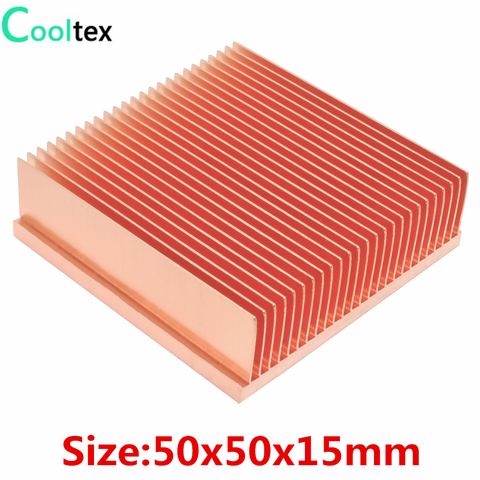 Dissipateur thermique en cuivre pur 50x50x15mm, pour puce électronique RAM LED IC MOS, refroidisseur de refroidissement ► Photo 1/6