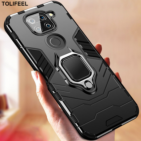 Étui armure antichoc pour Xiaomi Redmi Note 9S 9 Pro Max étuis support magnétique voiture anneau téléphone couverture arrière pour Redmi 10X 5G ► Photo 1/6