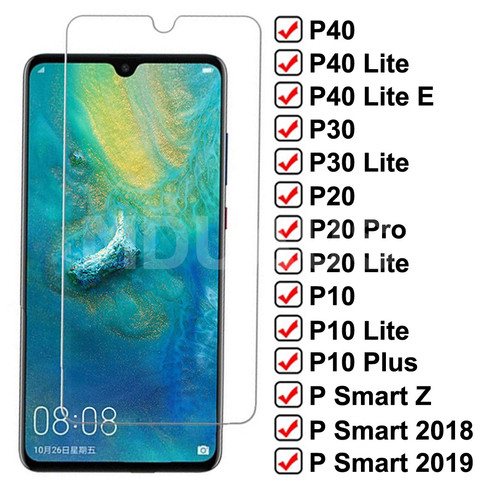 Protecteur d'écran, couverture complète en verre trempé 9H, pour Huawei P30 P40 Lite P Smart Z 2022 P20 Pro P10 Lite Plus ► Photo 1/6