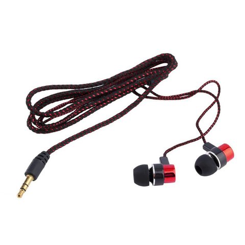 Écouteurs intra-auriculaires tressés à câblage, oreillettes de Sport avec micro, stéréo, hi-fi, isolation du bruit ► Photo 1/6