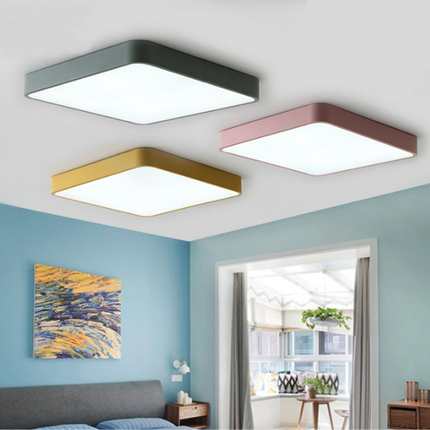 Moderne minimaliste LED plafonnier simple surface intégré télécommande gradation plafonnier cuisine salon chambre stud ► Photo 1/6