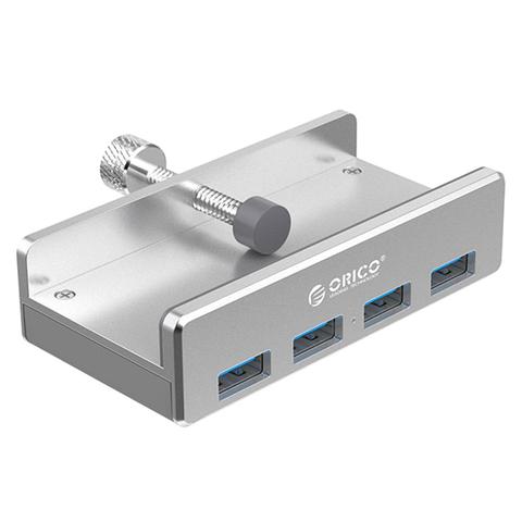 ORICO MH4PU USB HUB aluminium 4 Ports USB 3.0 type pince HUB Multi USB séparateur adaptateur 10-30mm gamme pince pour ordinateur portable ► Photo 1/6