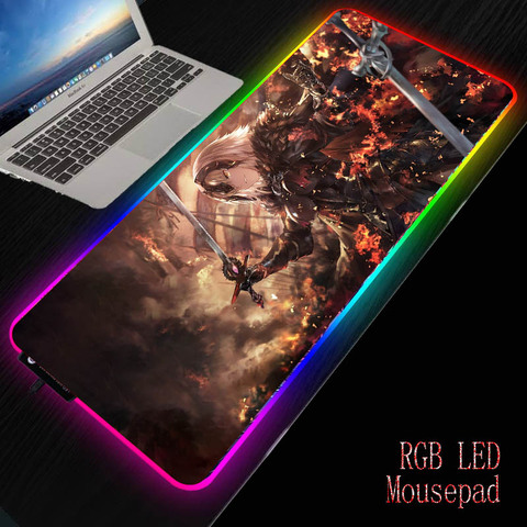 XGZ-tapis de souris Gaming avec dessin animé 900x40 0/350x600mm, Grand tapis de souris RGB pour ordinateur, rétro-éclairé Led ► Photo 1/6