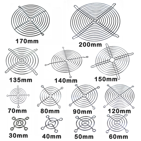 2 pièces maille métallique doigt garde filet de protection ventilateur gril 30mm 40mm 50mm 60mm 70mm 80mm 90mm 120mm 135mm 140mm 150mm 170mm 200mm mm ► Photo 1/6