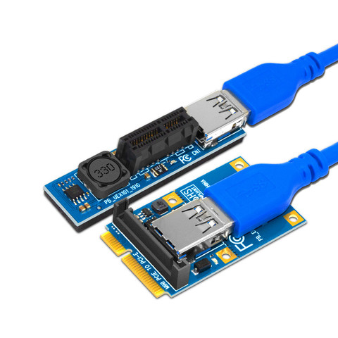 Carte d'extension Mini PCIE vers PCI-E X1, câble d'extension PCI Express SATA, 60CM, usb 3.0 ► Photo 1/6