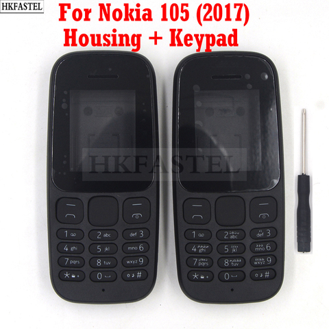 Boîtier HKFASTEL pour Nokia 105 2017 double carte SIM haute qualité nouveau boîtier de téléphone portable housse anglais russe arabe clavier ► Photo 1/6