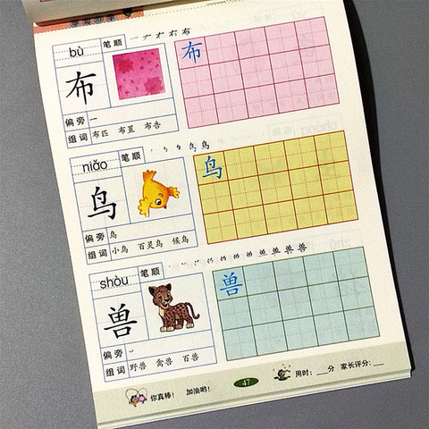 Livre chinois de base, livre de 300 caractères chinois de base avec images, cahier de calligraphie pour enfants d'âge préscolaire ► Photo 1/5