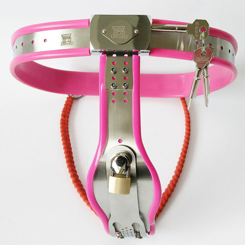 Ceinture de chasteté 4 couleurs pour femme, culotte BDsM Bondage métal acier inoxydable Silicone dispositif de verrouillage de chasteté, jouets sexuels pour femme ► Photo 1/6