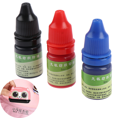 5 ml d'encre Textile vêtements encre étanche encre spéciale pour étudiants enfants nom timbre impression sur vêtements lavage ne se décolore pas ► Photo 1/6