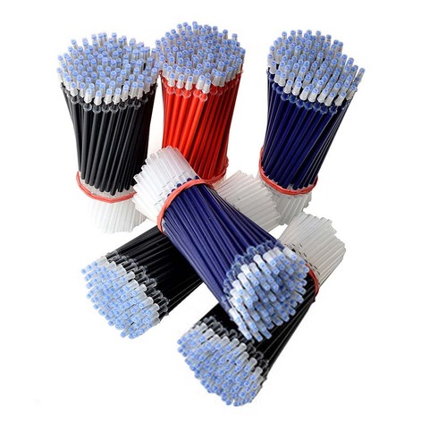 50 pièces/ensemble bleu noir rouge encre remplaçable stylo recharges classique 0.38mm/0.5mm Gel stylo recharge tiges bureau fournitures scolaires papeterie ► Photo 1/6