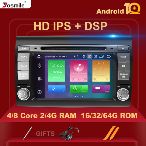 Lecteur multimédia de voiture DSP 4 go 2 Din | IPS, Android 10, Fiat/Bravo 2007 2008 2009 2010 2011, GPS, Navigation, DVD Radio, stéréo ► Photo 1/5