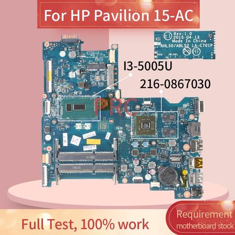 Carte mère pour ordinateur portable HP pavillon 15-AC 823083 501 R5 M330, AHL50/ABL52 823083, 601-TPN-C125, I3-5005U-LA-C701P ► Photo 1/6