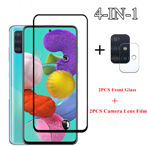 2PCS Pour Samsung Galaxy A51 en verre pour Samsung Galaxy A11 A21 A31 A41 A71 M31 M21 en verre trempé écran protecteur Caméra Len Film ► Photo 1/6