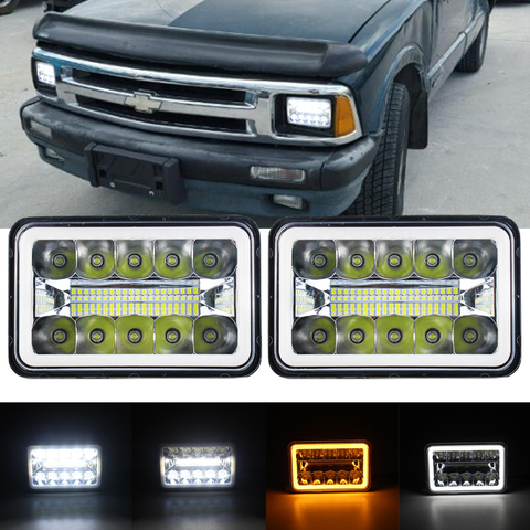 Clignotant DRL scellé 4x6 Squar phare Led pour les feux de croisement et de route, pour Kenworth puerbil H4651 H4652 pour Chevrolet S10 1995 1996 1997 ► Photo 1/6