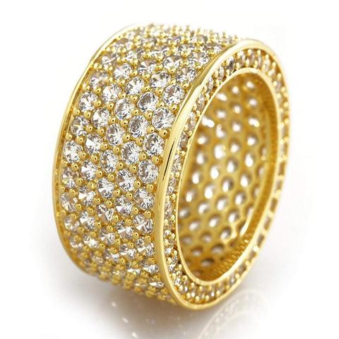 Bague Micro Pave en or 24K faite à la main, 300 pièces, diamant de laboratoire, cz, argent, bague de mariage de fiançailles pour femmes et hommes, bijoux d'anniversaire ► Photo 1/4