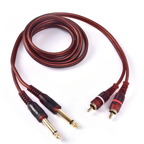 Nouveauté 1pc 1.5M câble, double RCA mâle à double 6.35mm 1/4 pouce mâle mélangeur Audio câble ► Photo 1/6