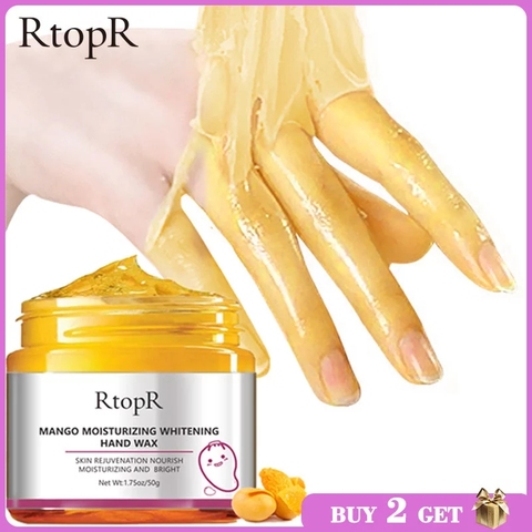 RtopR-masque à la mangue pour les mains, 50g, cire blanchissante, hydratante, réparatrice, callosités, filmant, crème pour la peau, Anti-âge ► Photo 1/6