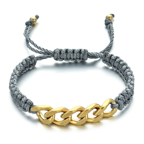 ZMZY – bracelet en acier inoxydable pour hommes, grande chaîne, couleur or, style Boho, cadeau fait à la main ► Photo 1/6
