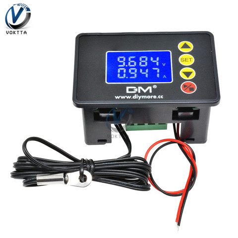 1.37 pouces DC 0-100V 10A 1000W 4 Bits numérique LCD voltmètre ampèremètre wattmètre courant tension mètre température testeur moniteur ► Photo 1/6