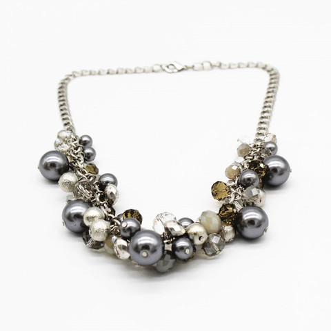 Collier avec perles de verre pour femmes, à la mode ► Photo 1/5