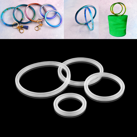 Moule de Bracelet rond en résine de Silicone, 1 pièces, pour bricolage, bijoux, outils de moulage, résine de fleur séchée décorative ► Photo 1/6