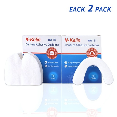 Coussin adhésif pour prothèse dentaire y-kelin 120 coussinets (supérieur 60 + inférieur 60) ► Photo 1/6
