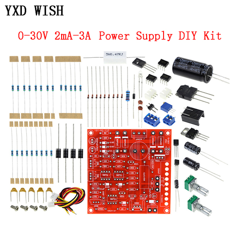 Alimentation régulée 0-30V 2mA-3A DC, Kit de bricolage, Protection de limitation de courant réglable en continu, ensemble de régulateurs de tension ► Photo 1/4