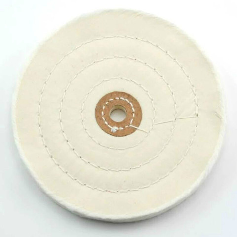 4/6 pouces coton tissu polissage roue tissu polissage roue tonnelle tampon miroir polissage blanc rond roue 50 couche mouture ► Photo 1/6
