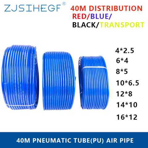 40 mètres de Transport pneumatique noir ID 2.5/4/5/6, 4/6/8/10/12/14/16mm, 40 mètres filtre à Air en Pu, 5/8/10/12mm, rouge et bleu, pour tuyau tubulaire ► Photo 1/6