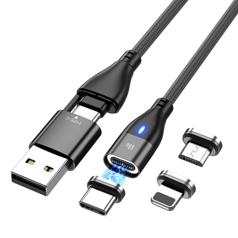 Câble USB Micro magnétique 6 en 1 60W PD pour recharge rapide, transfert de données, compatible avec iPhone, Macbook et Samsung ► Photo 1/6
