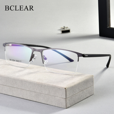 BCLEAR TR90 myopie demi-lunettes hommes Ultra-léger lunettes d'affaires lunettes Flexible monture de lunettes hommes ordinateur ► Photo 1/6